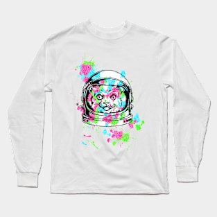 Colorful Space Cat Long Sleeve T-Shirt